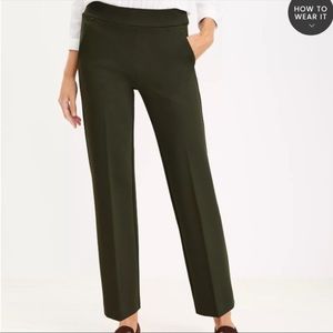 Loft Dark Green High Waist Pull On Dress Pants EUC